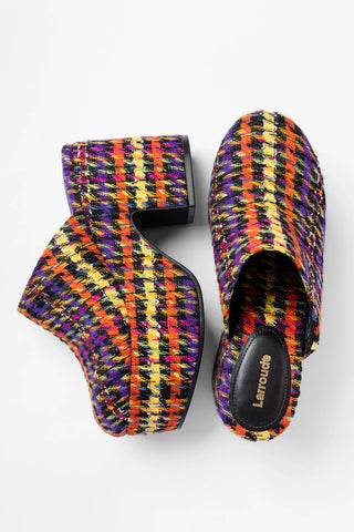 Miso Platform Clog Multicolor Printed Tweed