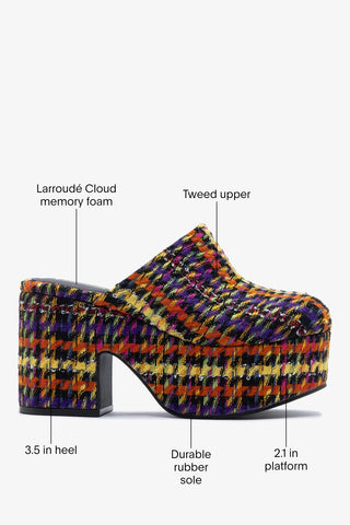 Miso Platform Clog Multicolor Printed Tweed