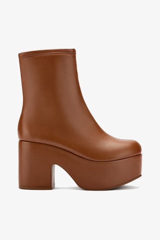 Miso Platform Boot In Caramel Stretch Leather