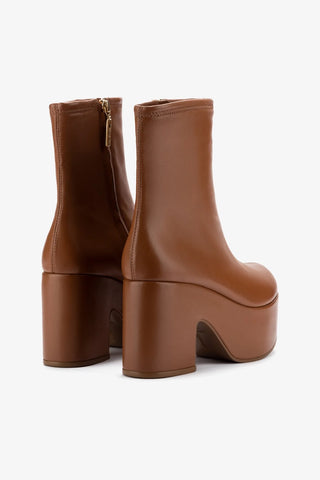 Miso Platform Boot In Caramel Stretch Leather