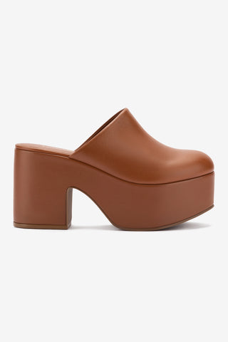 Miso Platform Clog In Caramel Leather