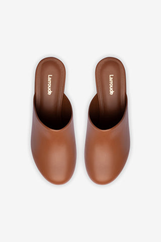 Miso Platform Clog In Caramel Leather