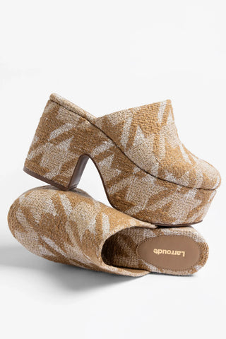 Miso Platform Clog Latte Fabric