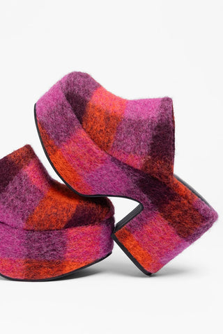 Miso Platform Clog Plum Printed Felt