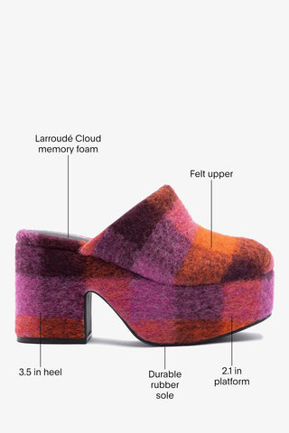 Miso Platform Clog Plum Printed Felt