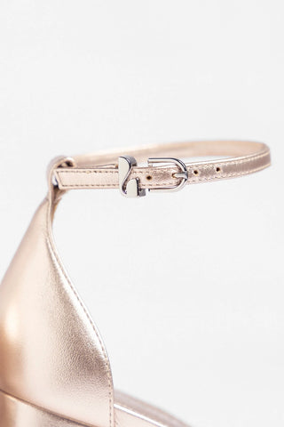 Ari Platform Pump Champagne Leather Pump Larroudé