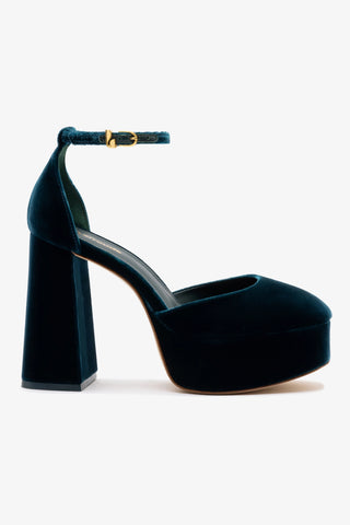 Ari Pump In Deepsea Velvet Womens - Shoes - Pumps Larroudé