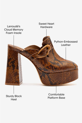 Dolly Verona Clog In Oud Python Embossed Leather