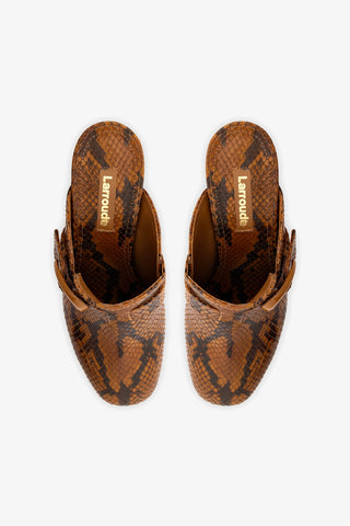 Dolly Verona Clog In Oud Python Embossed Leather