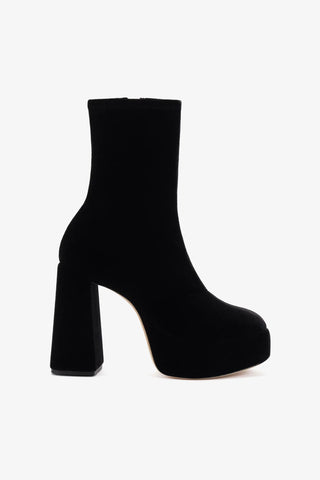 Dolly Stretch Boot In Black Velvet