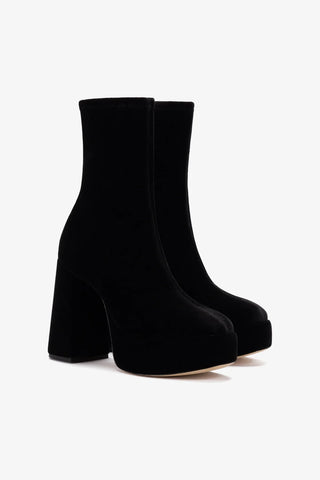 Dolly Stretch Boot In Black Velvet