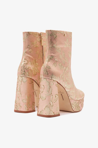 Larroudé for LoveShackFancy Dolly Boot In Sand Brocade