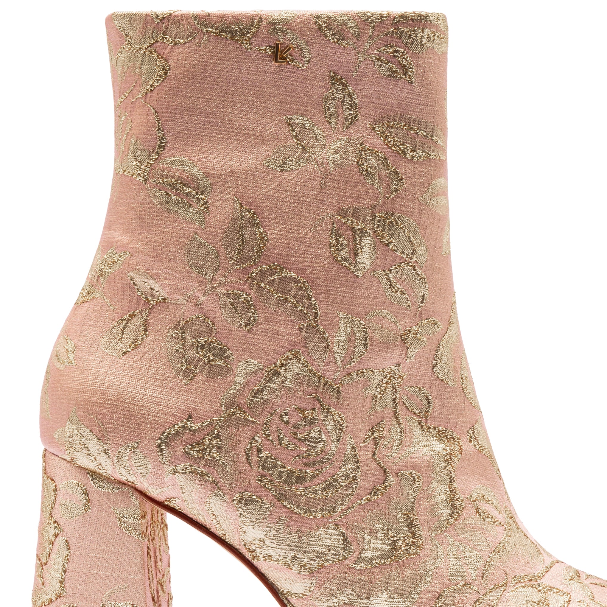 Larroudé for LoveShackFancy Dolly Boot In Sand Brocade