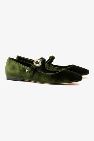 Blair Ballet Flat In Bosco Velvet