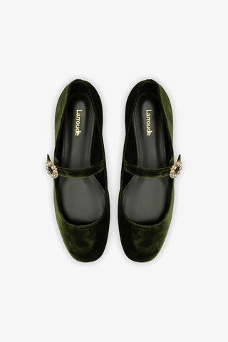 Blair Ballet Flat In Bosco Velvet