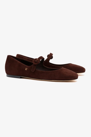 Blair Ballet Flat In Brown Suede