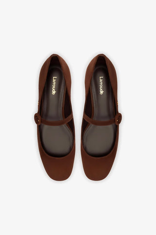 Blair Ballet Flat In Brown Suede