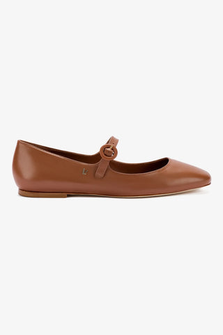 Blair Ballet Flat In Caramel Leather