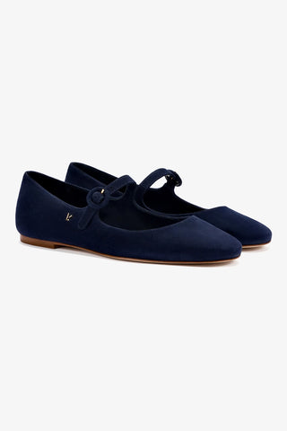 Blair Ballet Flat In Navy Suede