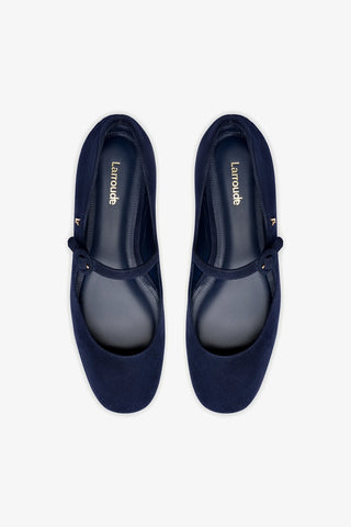 Blair Ballet Flat In Navy Suede