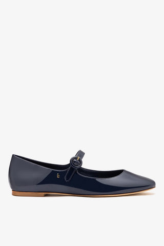 Blair Ballet Flat Indigo Patent Leather Flat Larroudé