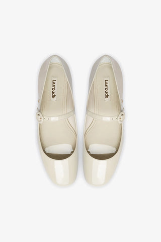 Blair Ballet Flat In Ivory Patent Leather