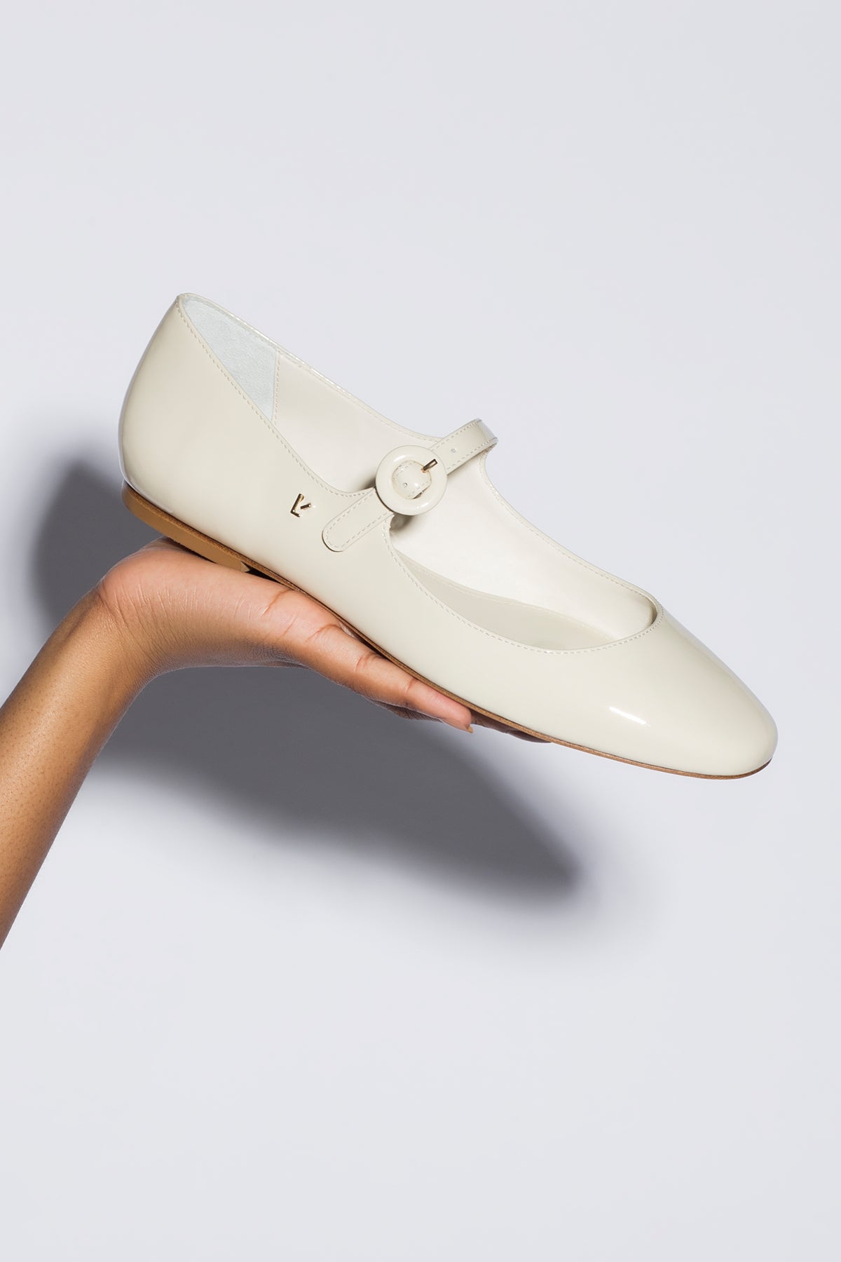 Blair Ballet Flat In Ivory Patent Leather - Flats - Larroudé Blair Ballet Flat In Ivory Patent Leather - Flats - Larroudé