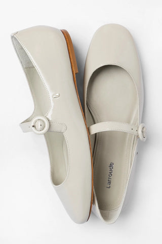 Blair Ballet Flat Moon Gray Patent Leather Ballet Larroudé