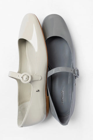 Blair Ballet Flat Moon Gray Patent Leather Ballet Larroudé