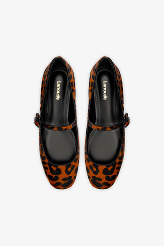 Blair Ballet Flat In Leopard Print Calf Hair