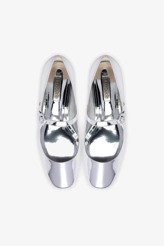 Blair Ballet Flat In Silver Specchio