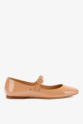 Blair Ballet Flat In Tan Patent Leather Ballet Larroudé