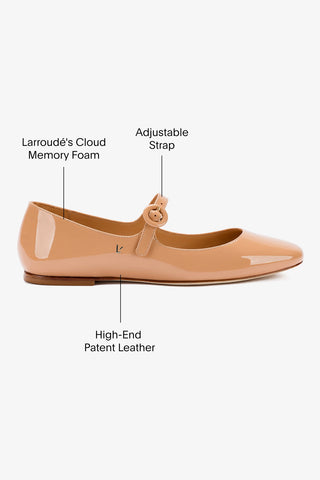 Blair Ballet Flat In Tan Patent Leather