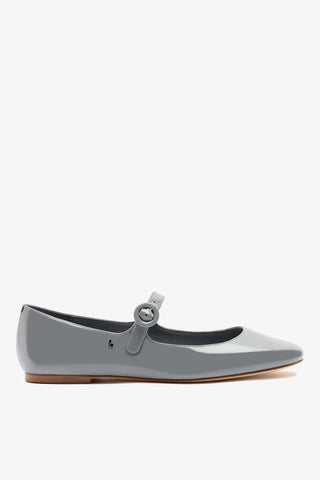 Blair Ballet Flat Titanium Patent Leather Ballet Larroudé