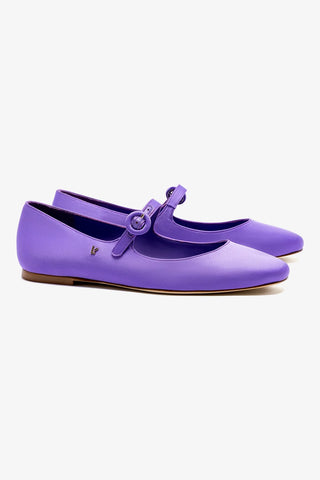 Blair Ballet Flat In Violet Satin