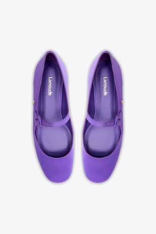 Blair Ballet Flat In Violet Satin