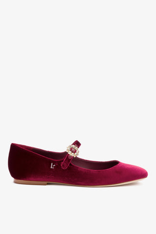 Blair Ballet Flat In Wine Velvet
