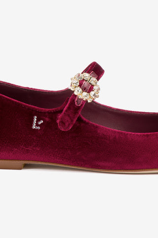 Blair Ballet Flat In Wine Velvet