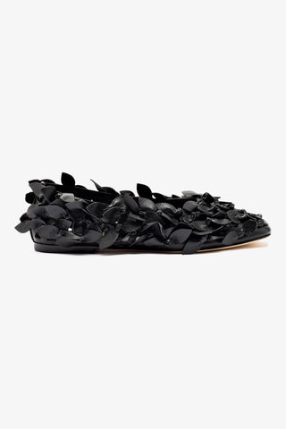 Larroude x Jonathan Cohen Ballerina Ballet Flat In Black Leather