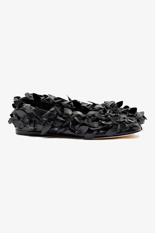 Larroude x Jonathan Cohen Ballerina Ballet Flat In Black Leather