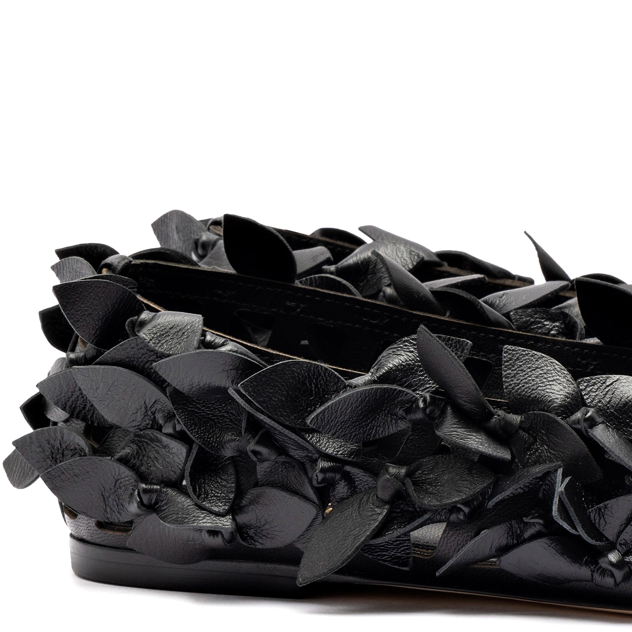 Larroude x Jonathan Cohen Ballerina Ballet Flat In Black Leather