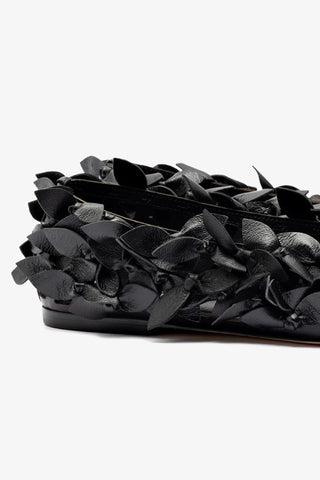 Larroude x Jonathan Cohen Ballerina Ballet Flat In Black Leather