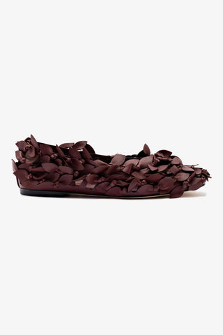 Larroude x Jonathan Cohen Ballet Flat In Burgundy Leather