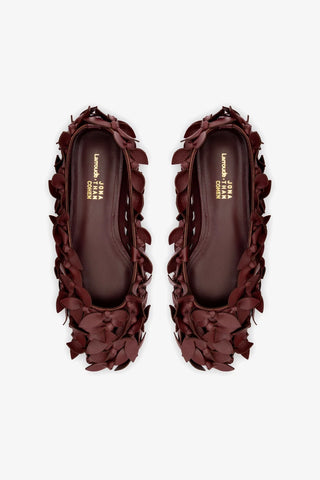 Larroude x Jonathan Cohen Ballet Flat In Burgundy Leather