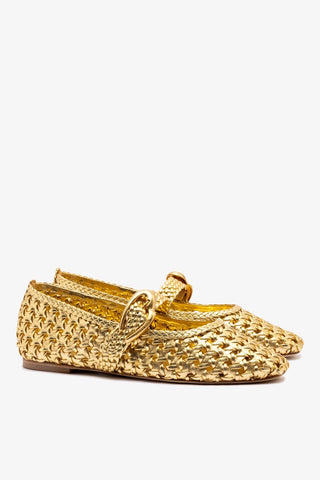 Verona New Macrame In Gold Metallic Leather