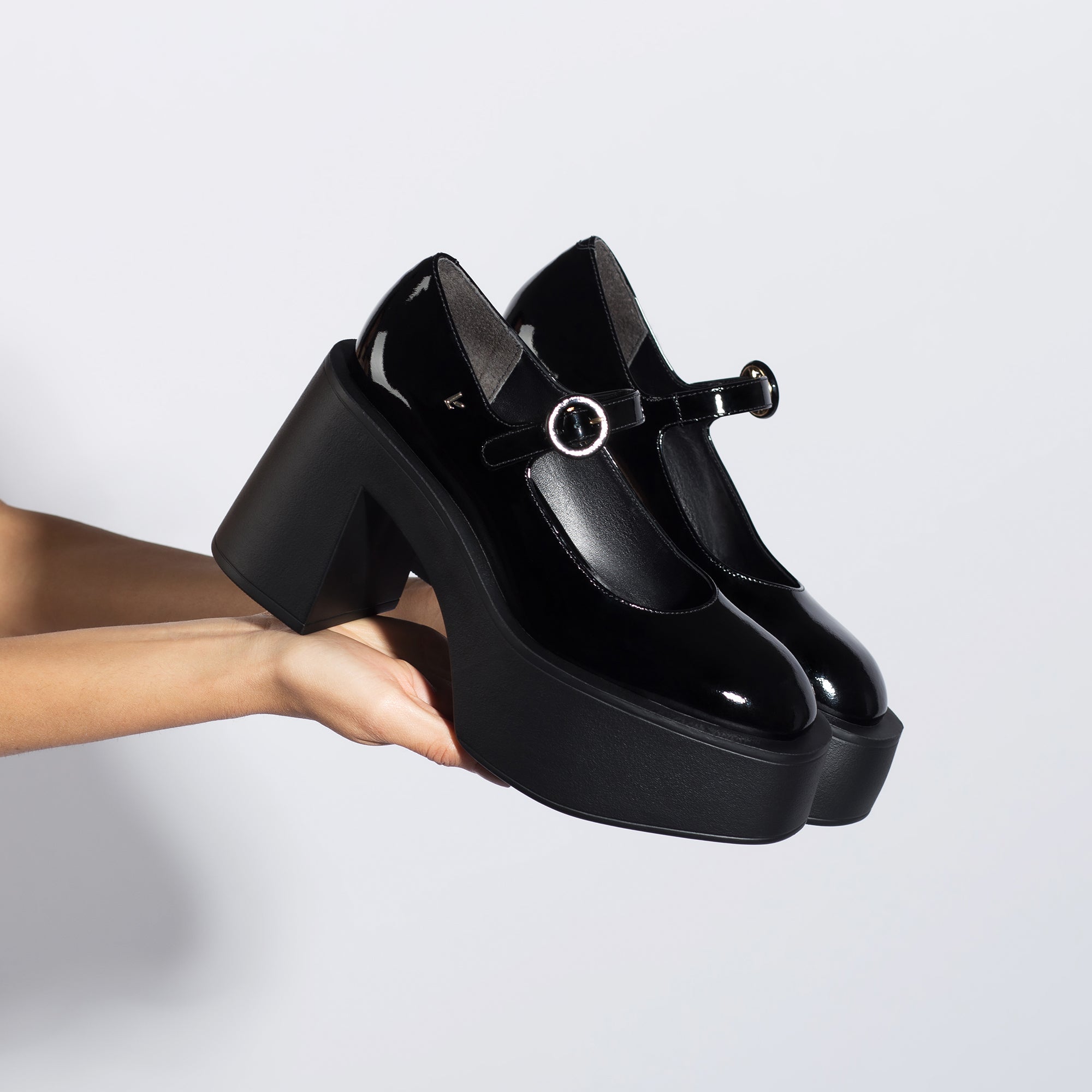 Olivia Platform Pump In Black Patent Leather