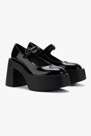 Olivia Platform Pump In Black Patent Leather