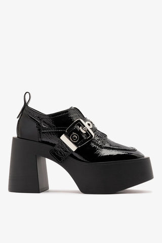 Stewart Platform Loafer Black Patent Leather Loafer Larroudé