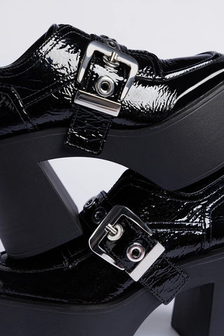 Stewart Platform Loafer Black Patent Leather Loafer Larroudé
