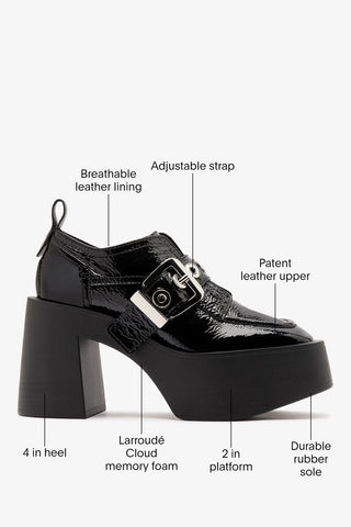 Stewart Platform Loafer Black Patent Leather Loafer Larroudé